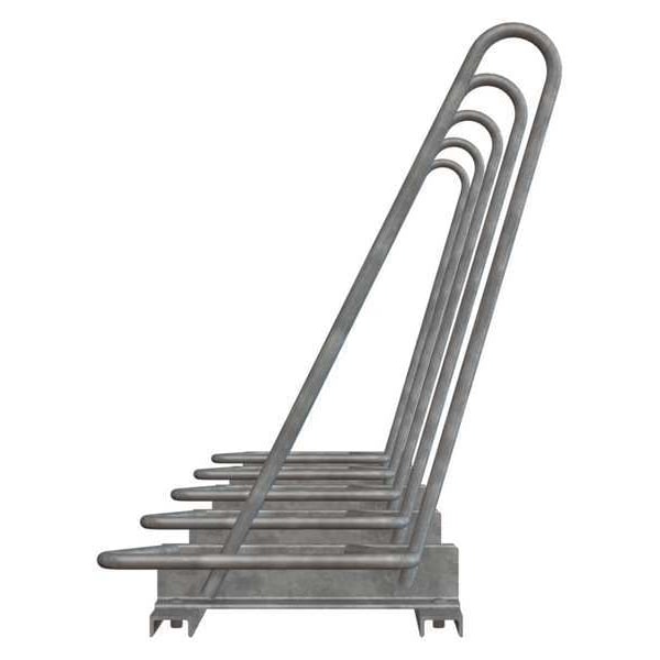 Madrax Bike Rack, Galv, (5)Bikes, 29-1/2inH, 101inL - SHK-SNG-5-G