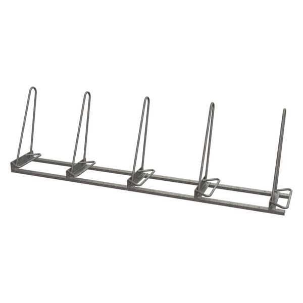 Madrax Bike Rack, Galv, (5)Bikes, 29-1/2inH, 101inL - SHK-SNG-5-G