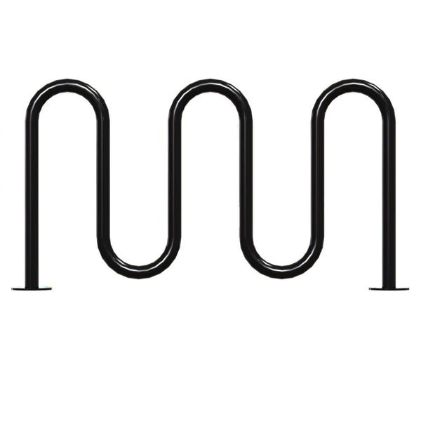 Madrax Bike Rack, Blk, (7) Bikes, 36 in. H, 3 in. W - QS-H36-7-SF-B