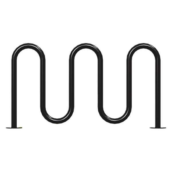 Madrax Bike Rack, Blk, (7) Bikes, 36 in. H, 3 in. W - QS-H36-7-SF-B
