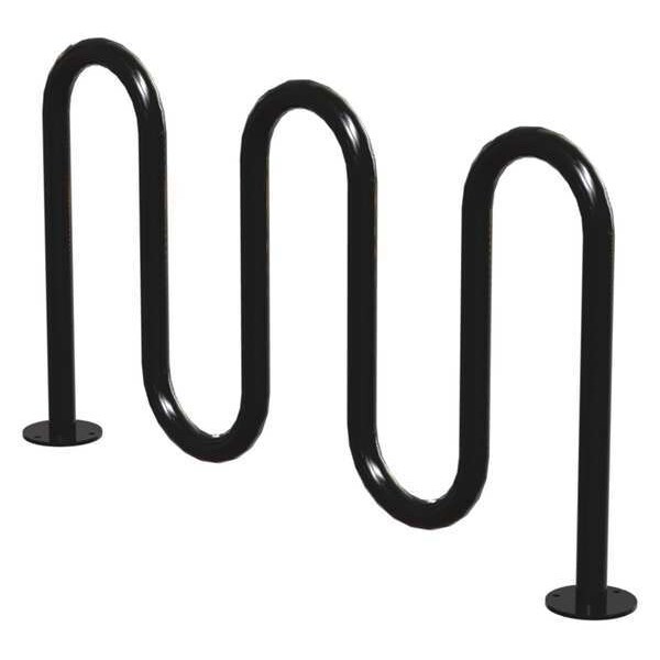 Madrax Bike Rack, Blk, (7) Bikes, 36 in. H, 3 in. W - QS-H36-7-SF-B