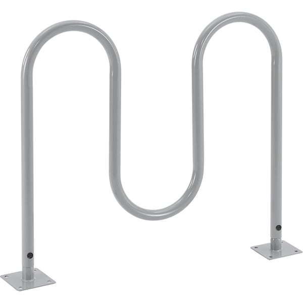 Global Industrial Wave Bike Rack, 5-Bike Capacity, Flange Mount, Gray - 670342MGY