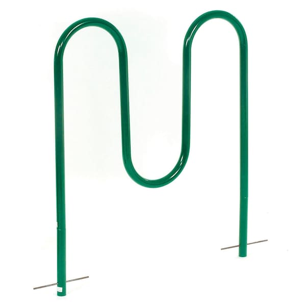 Global Industrial Wave Bike Rack, Green, Below Ground Mount, 5-Bike Capacity - 652777GGN