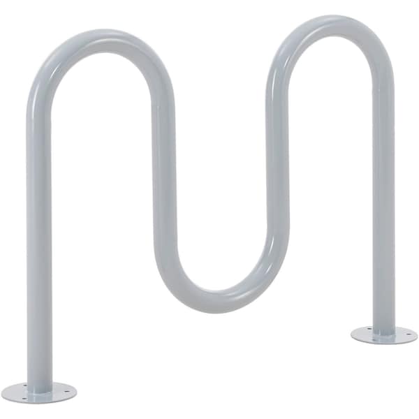 Global Industrial Deluxe Wave Bike Rack, 5-Bike Capacity, Flange Mount, Gray - 670352GY