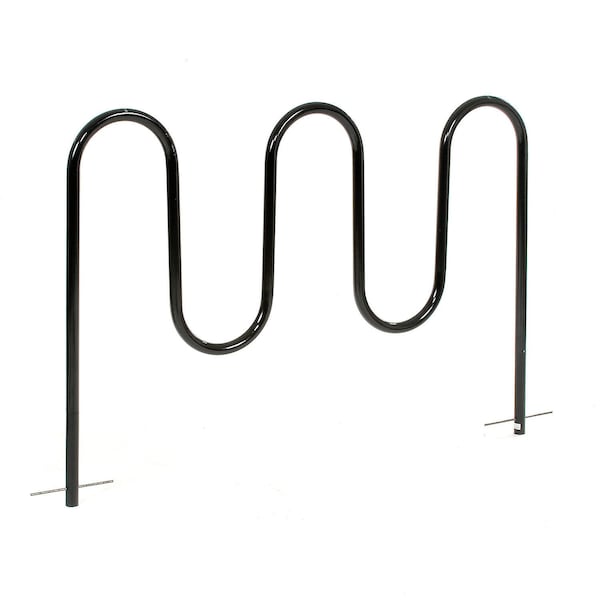 Global Industrial Wave Bike Rack, Black, Below Grade Mount, 7-Bike Capacity - 652778G