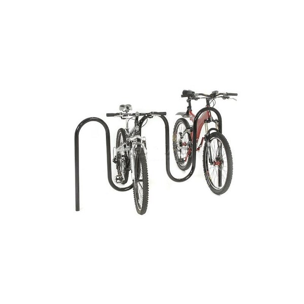 Global Industrial Wave Bike Rack, Black, Below Grade Mount, 7-Bike Capacity - 652778G