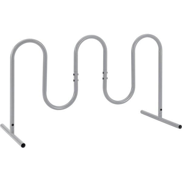 Global Industrial Wave Bike Rack, 7-Bike Capacity, Free Standing, Gray - 670346FGY