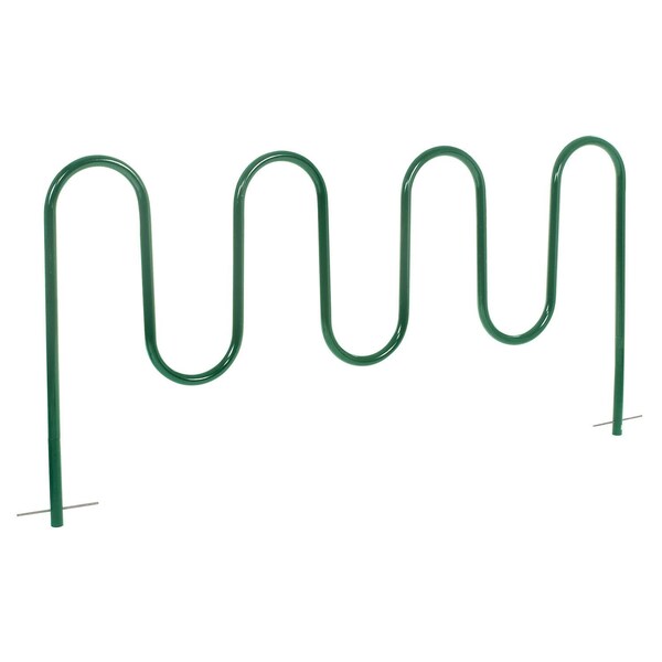 Global Industrial Wave Bike Rack, Green, Below Ground Mount, 9-Bike - 652779GGN