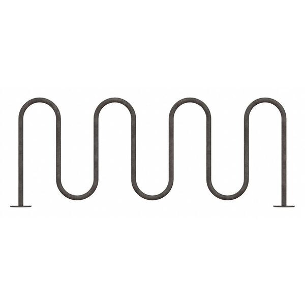 Madrax Bike Rack, Silver, 36" H, 89" L, Steel - QS-WP36-9-SF-G