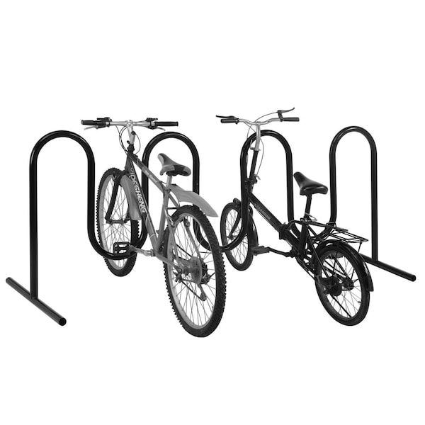 Global Industrial Wave Bike Rack, Black, Free Standing, 9-Bike - 652779F