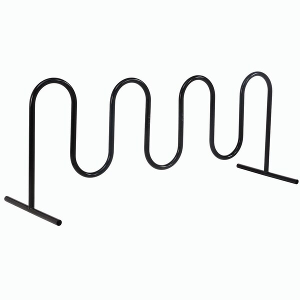 Global Industrial Wave Bike Rack, Black, Free Standing, 9-Bike - 652779F