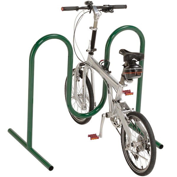 Global Industrial Wave Bike Rack, Green, Free Standing, 5-Bike - 652777FGN