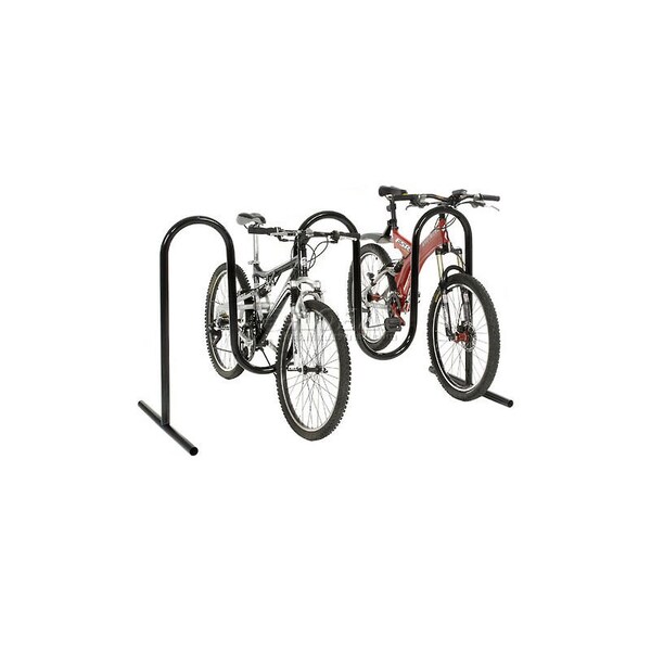 Global Industrial Wave Bike Rack, Black, Free Standing, 7-Bike - 652778F