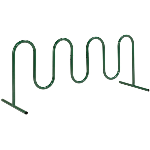 Global Industrial Wave Bike Rack, Green, Free Standing, 9-Bike - 652779FGN