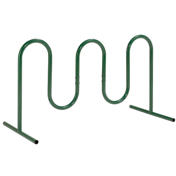 Global Industrial Wave Bike Rack, Green, Free Standing, 7-Bike Capacity - 652778FGN
