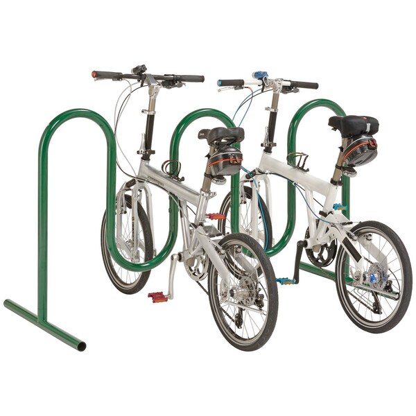 Global Industrial Wave Bike Rack, Green, Free Standing, 7-Bike Capacity - 652778FGN