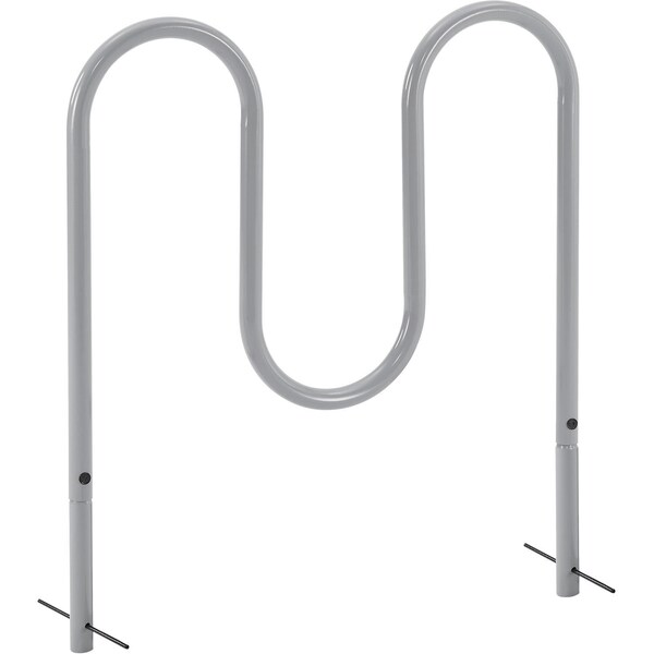 Global Industrial Wave Bike Rack, 5-Bike Capacity, Below Ground Mount, Gray - 670341GGY