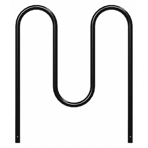Madrax Bike Rack, Black, 36" H, 39" L, Steel - QS-WP36-5-IG-B