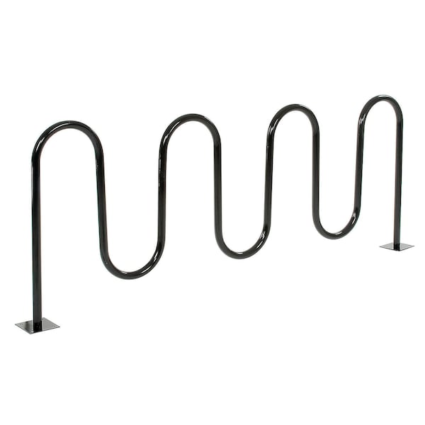 Global Industrial Wave Bike Rack, Black, Flange Mount, 9-Bike Capacity - 652779M