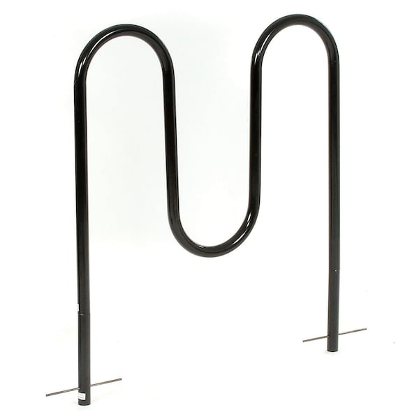 Global Industrial Wave Bike Rack, Black, Below Ground Mount, 5-Bike Capacity - 652777G