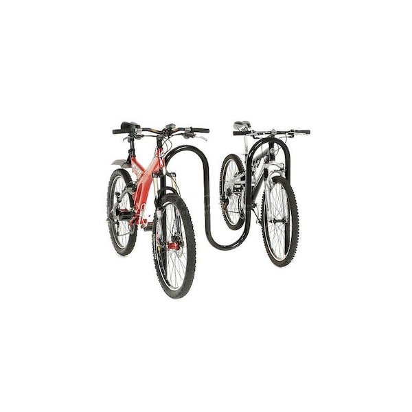 Global Industrial Wave Bike Rack, Black, Below Ground Mount, 5-Bike Capacity - 652777G