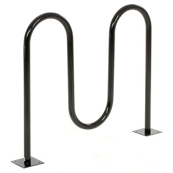 Global Industrial 41L Wave Bike Rack, Black, Flange Mount, 5-Bike Capacity - 652778