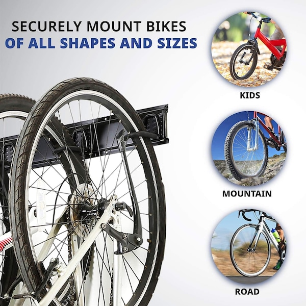 Raxgo Garage Bike Rack Wall Mount Bicycle Storage Hanger with 6 Adjustable Hooks - RAXWMBR