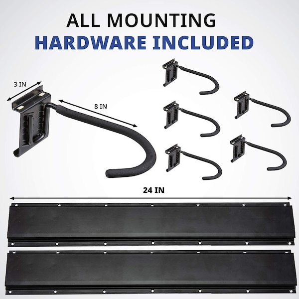 Raxgo Garage Bike Rack Wall Mount Bicycle Storage Hanger with 6 Adjustable Hooks - RAXWMBR