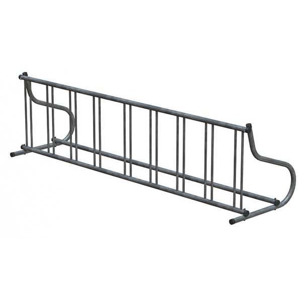 Madrax Bike Rack, 1-Sided, 9-Bike, 110 in., Silver - QS-GR116-G