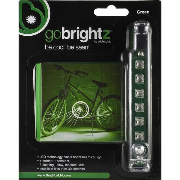 Brightz Brightz 9700303 Gobrightz Under Bike LED Light  Green - 9700303