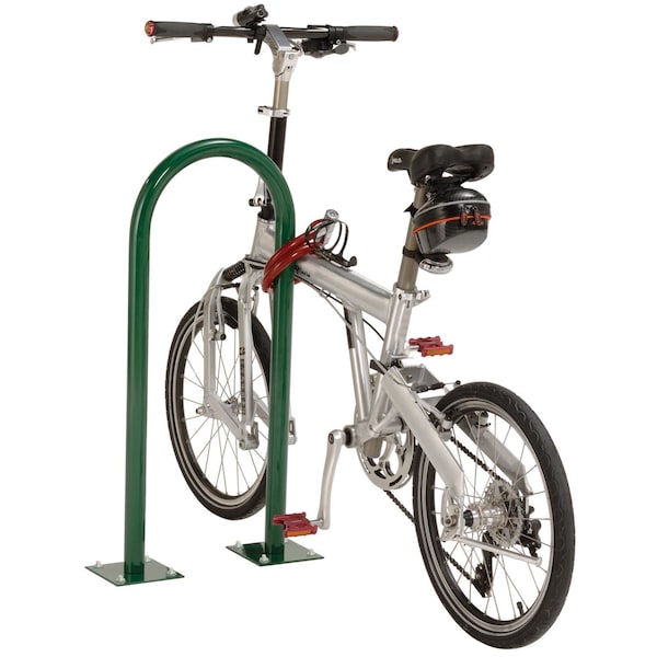 Global Industrial U-Rack Bike Rack, Green, Flange Mount, 2-Bike Capacity - 442804MGN