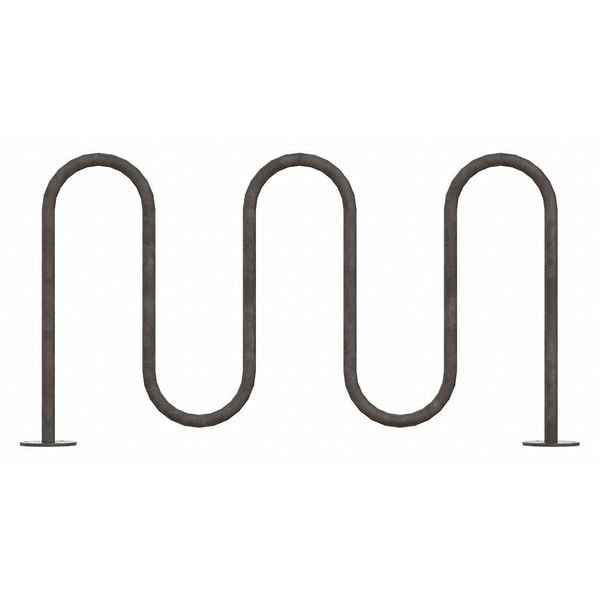 Madrax Bike Rack, Silver, 36" H, 64" L, Steel - QS-WP36-7-SF-G