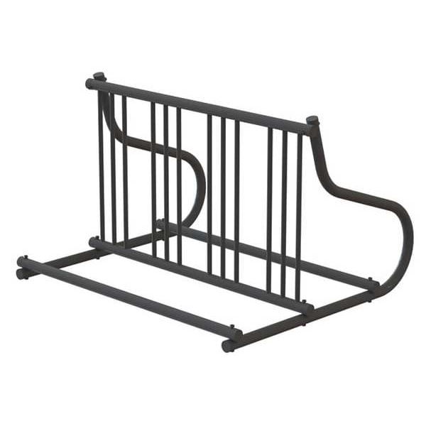 Madrax Bike Rack, 2-Sided, 8-Bike, 48 in., Black - QS-GR110-B