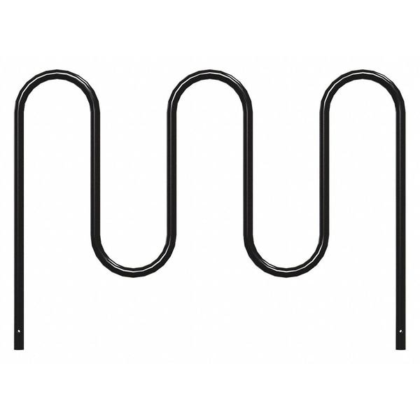 Madrax Bike Rack, Black, 36" H, 64" L, Steel - QS-WP36-7-IG-B