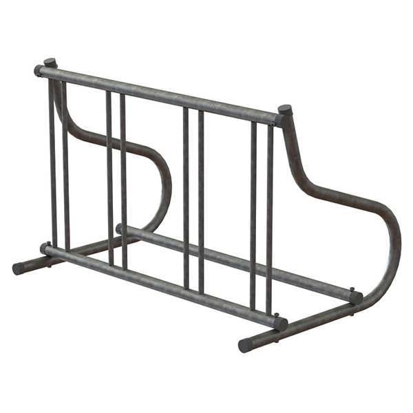 Madrax Bike Rack, 1-Sided, 4-Bike, 48 in., Silver - QS-GR114-G