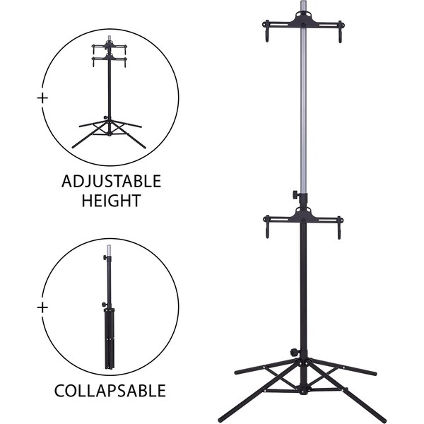 Raxgo Garage Bike Rack, Freestanding 2 Bicycle Storage with Adjustable Hooks - RGFSBR2