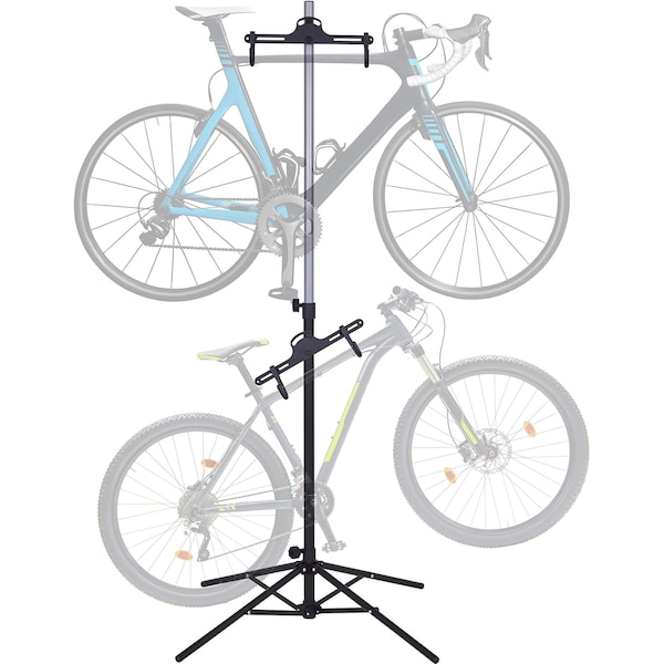 Raxgo Garage Bike Rack, Freestanding 2 Bicycle Storage with Adjustable Hooks - RGFSBR2