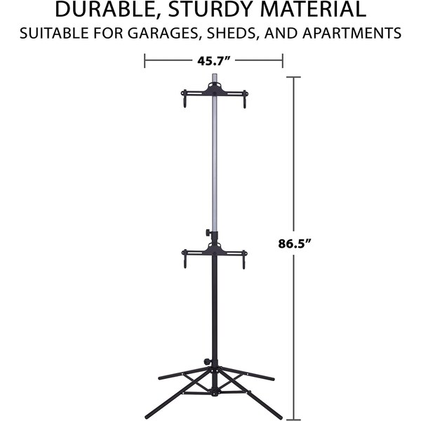 Raxgo Garage Bike Rack, Freestanding 2 Bicycle Storage with Adjustable Hooks - RGFSBR2