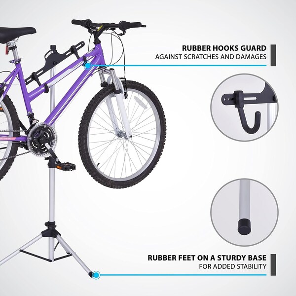 Raxgo Adjustable Bike Rack, Freestanding Vertical Mount Bike Rack Garage Storage - RGFSBR1