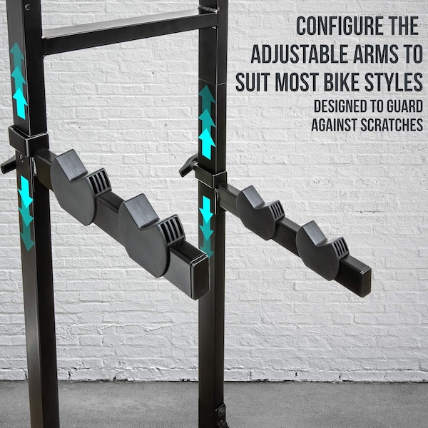 Raxgo Bike Storage Rack, Freestanding 4 Bike Rack with Adjustable Hooks for Indoor Storage - RGFSBR4