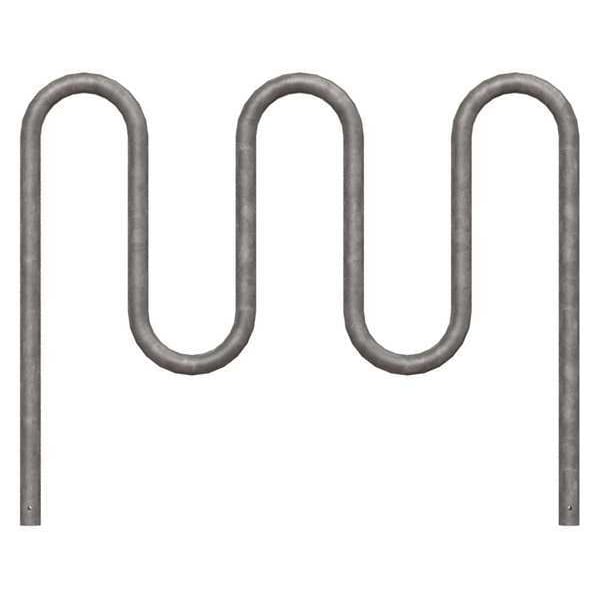 Madrax Bike Rack, Galv, (7)Bikes, 46 in. H, 3 in. W - QS-H36-7-IG-G