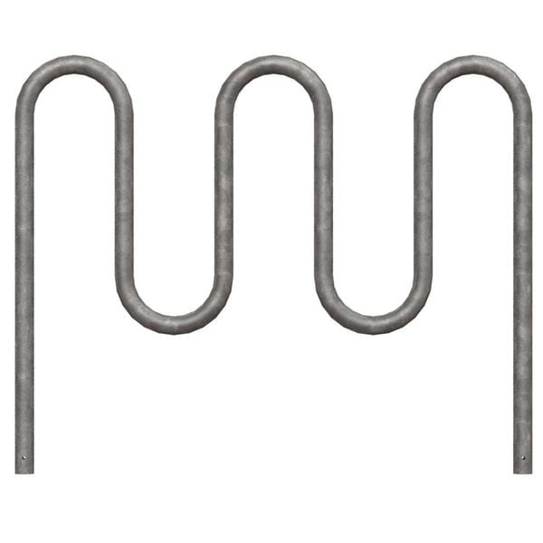 Madrax Bike Rack, Galv, (7)Bikes, 46 in. H, 3 in. W - QS-H36-7-IG-G