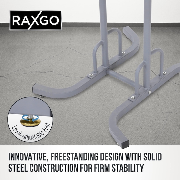 Raxgo Bike Storage Rack, Freestanding 2 Bike Rack with Adjustable Hooks for Indoor Storage - RGFSBRK2