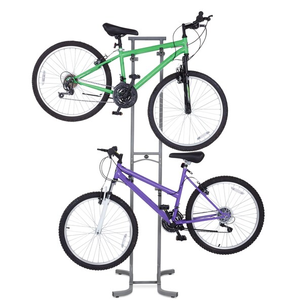 Raxgo Bike Storage Rack, Freestanding 2 Bike Rack with Adjustable Hooks for Indoor Storage - RGFSBRK2