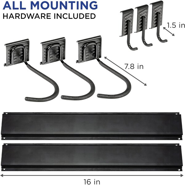 Raxgo Garage Bike Rack Wall Mount Bicycle Storage Hanger with 3 Adjustable Hooks - RAXWBR3