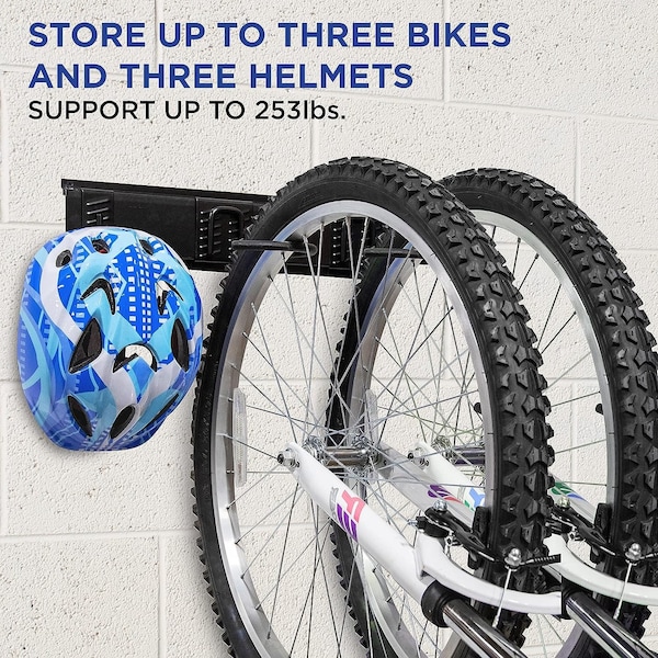 Raxgo Garage Bike Rack Wall Mount Bicycle Storage Hanger with 3 Adjustable Hooks - RAXWBR3
