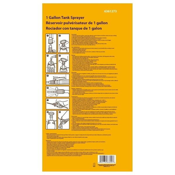 Landscapers Select Compression Sprayer, 1 gal Tank, Polyethylene Tank, 55 in L Hose, White - SX-4B