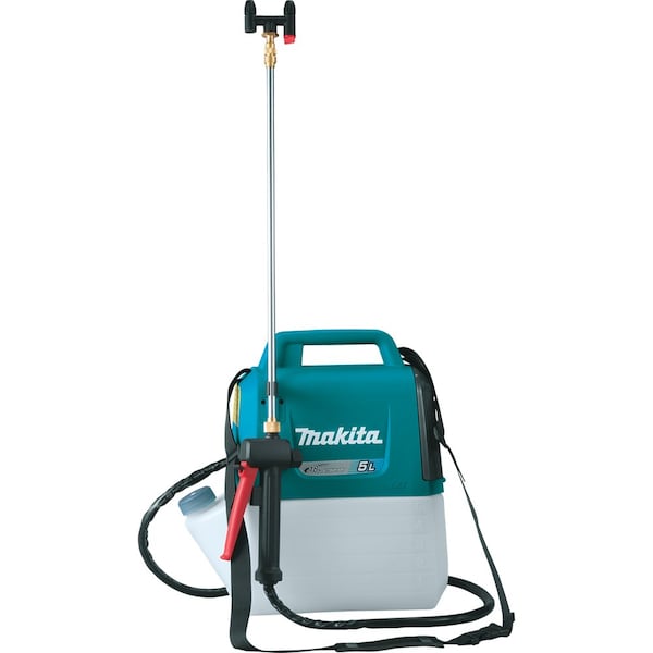 Makita 1 5/16 gal Backpack Sprayer, 5 9/16 ft L Hose, 27 in L Wand, Jet/ Mist Nozzle Spray Pattern - XSU03Z