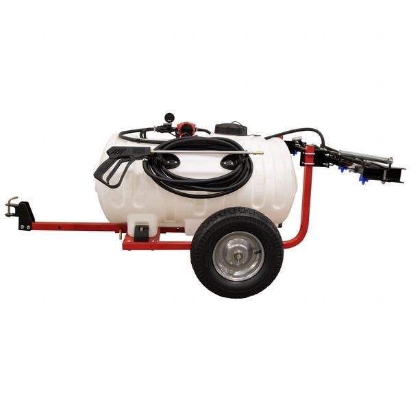 Fimco 65 Gallon Lawn and Garden Trailer Sprayer W/ 7 Nozzle Boom - TRL-65-12V-7