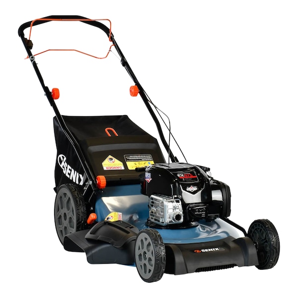 Senix 22 in 163 cc 4-Cycle Gas Powered RWD Self-Propelled Lawn Mower, 3-In-1, 1-Step Start Auto Choke - LSSG-H1